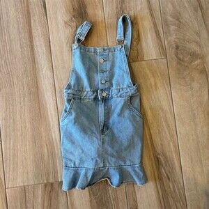 SHEIN Overall Dress Girls 12-13Y Blue Knee Length Button Front Casual